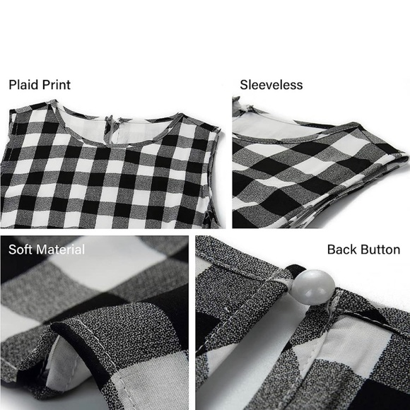 Pretty Garden Sleeveless Summer Dress NWT red white Buffalo plaid checked ruffle - Picture 9 of 9